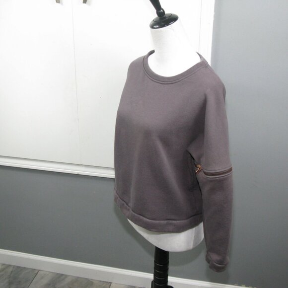 Lime & Vine Gray Sweatshirt with Rose Gold Zippers Size Medium - Picture 4 of 6